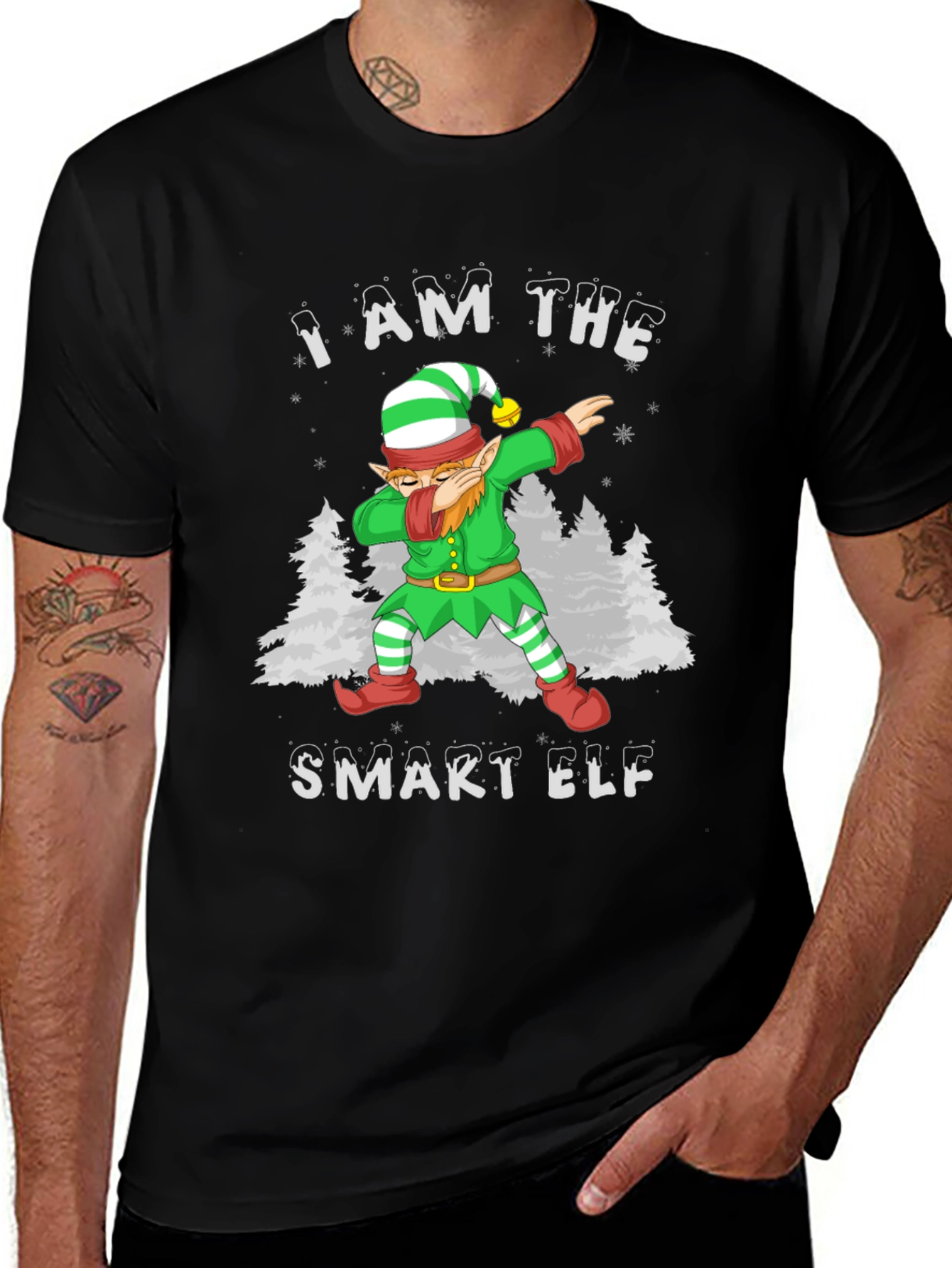 I AM THE SMART ELF Dabbing Christmas T-Shirt