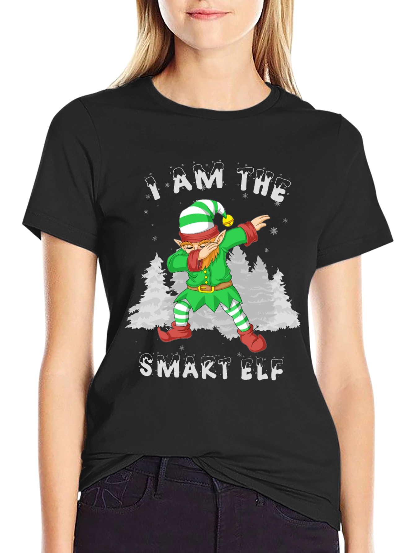 I AM THE SMART ELF Dabbing Christmas T-Shirt