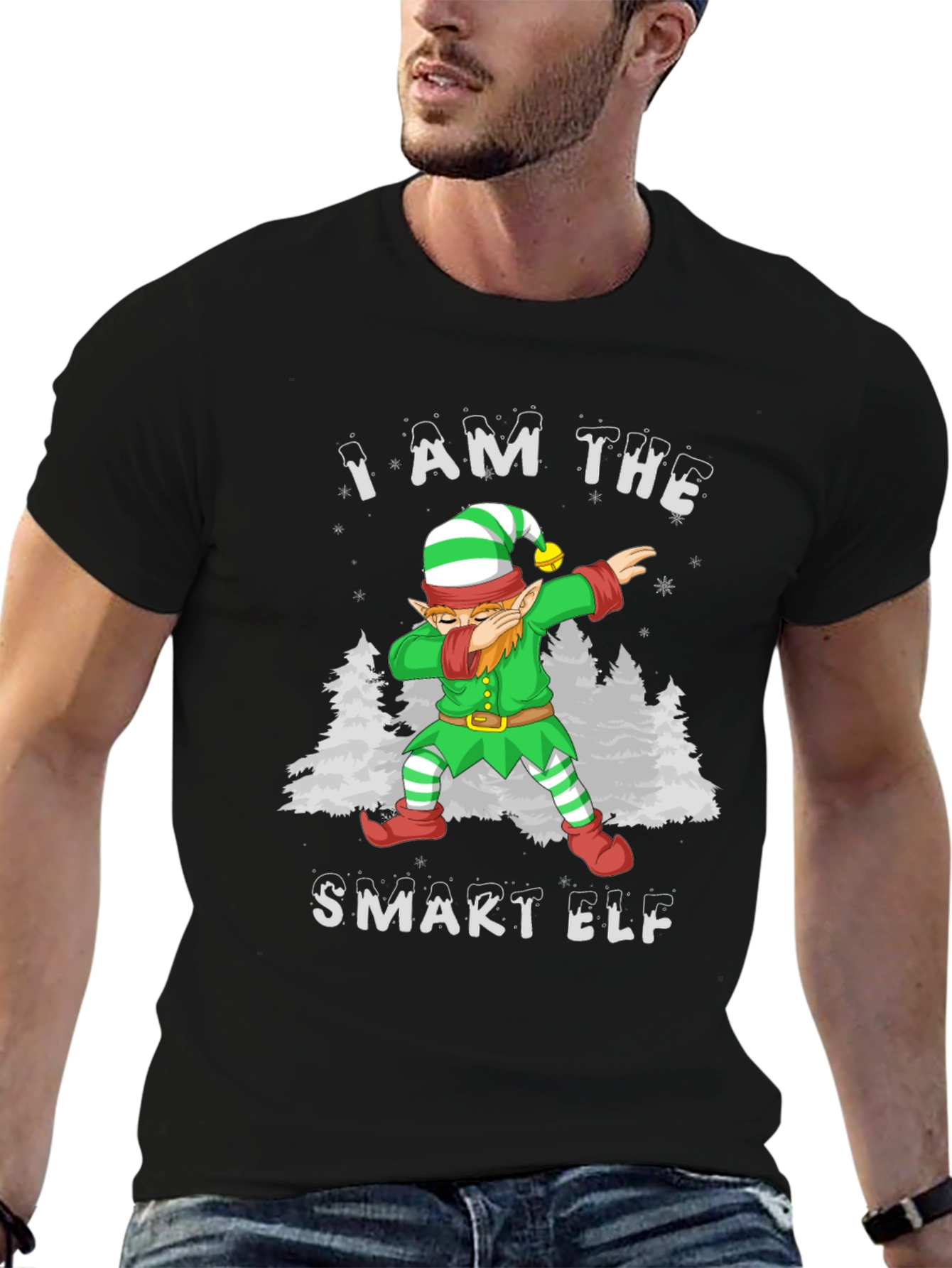I AM THE SMART ELF Dabbing Christmas T-Shirt