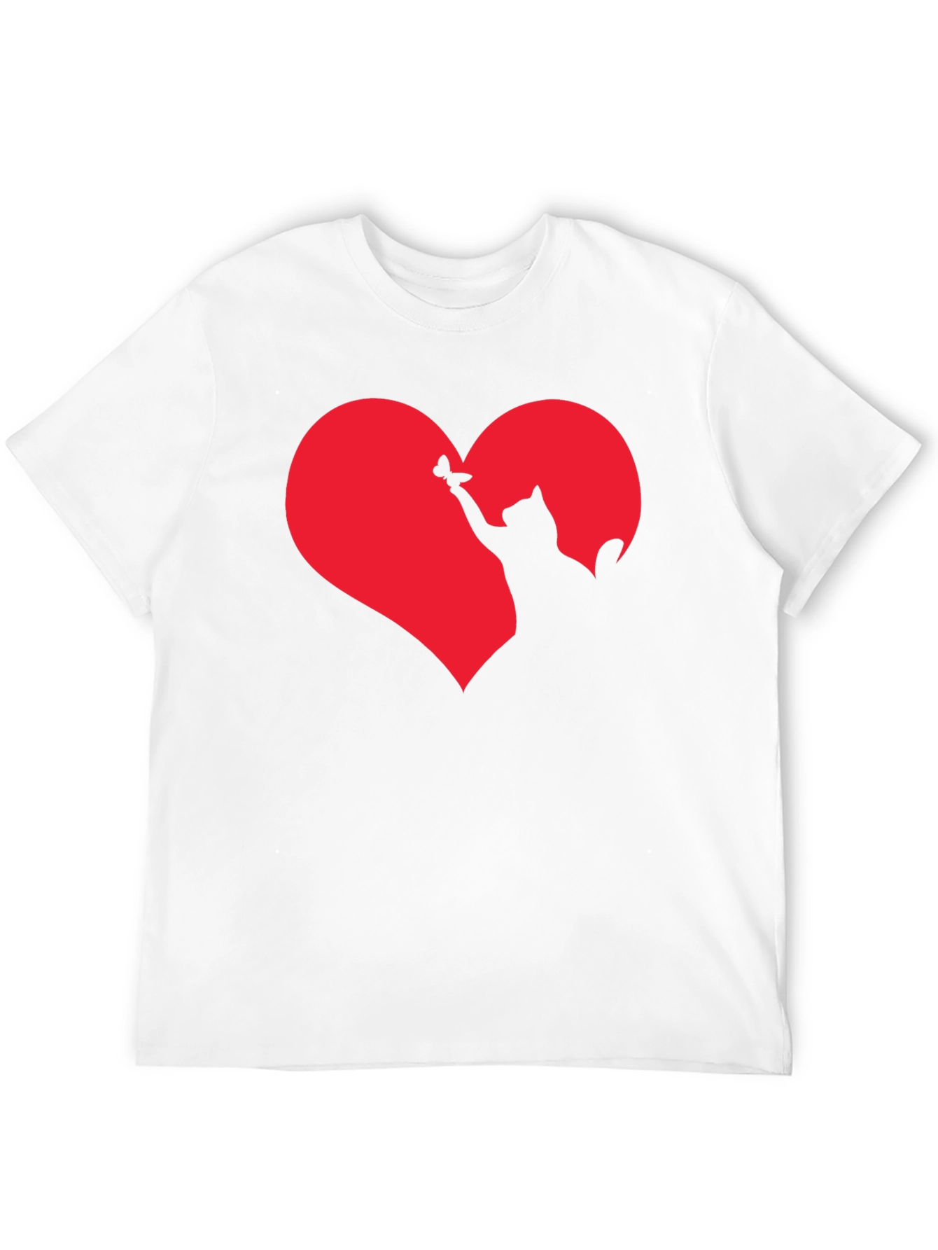 Cat Heart Graphic T-Shirt - Black