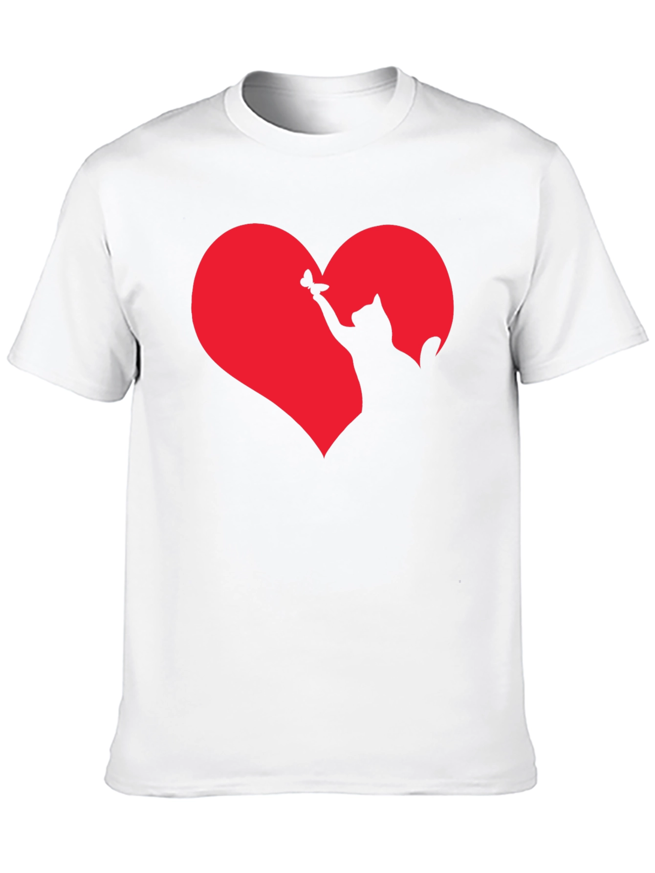 Cat Heart Graphic T-Shirt - Black