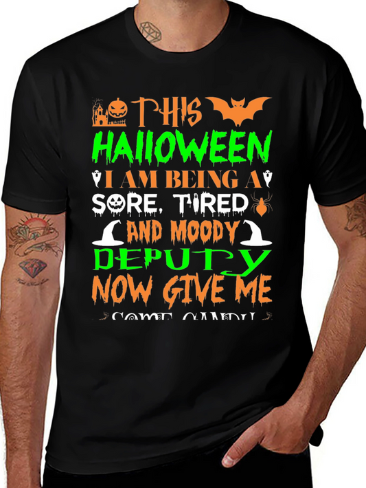 Halloween Deputy T-Shirt - Sore Tired Moody Costume