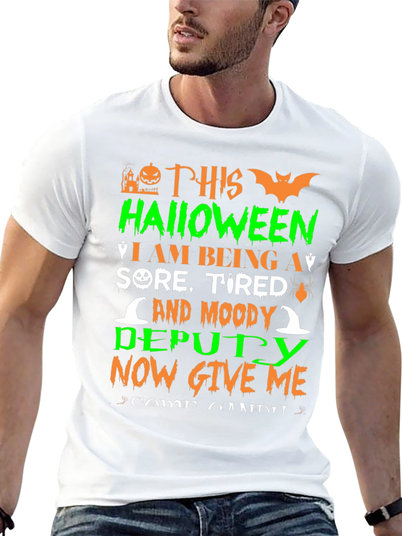 Halloween Deputy T-Shirt - Sore Tired Moody Costume