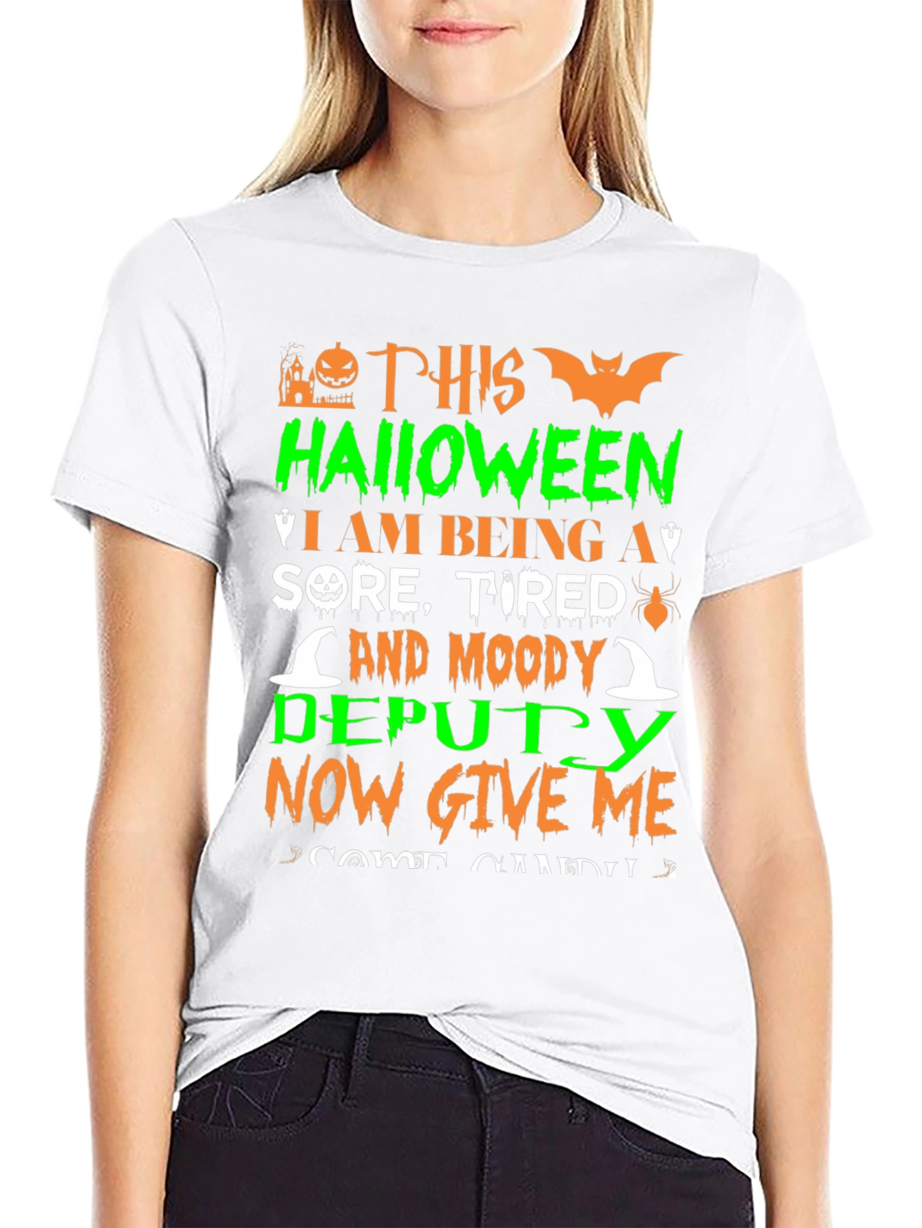 Halloween Deputy T-Shirt - Sore Tired Moody Costume