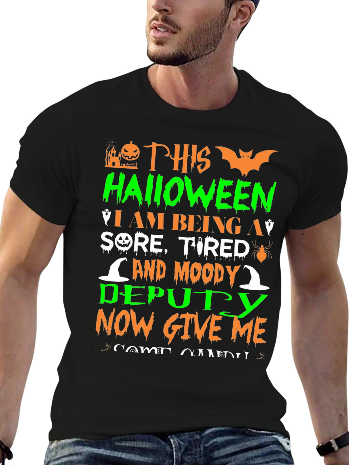 Halloween Deputy T-Shirt - Sore Tired Moody Costume