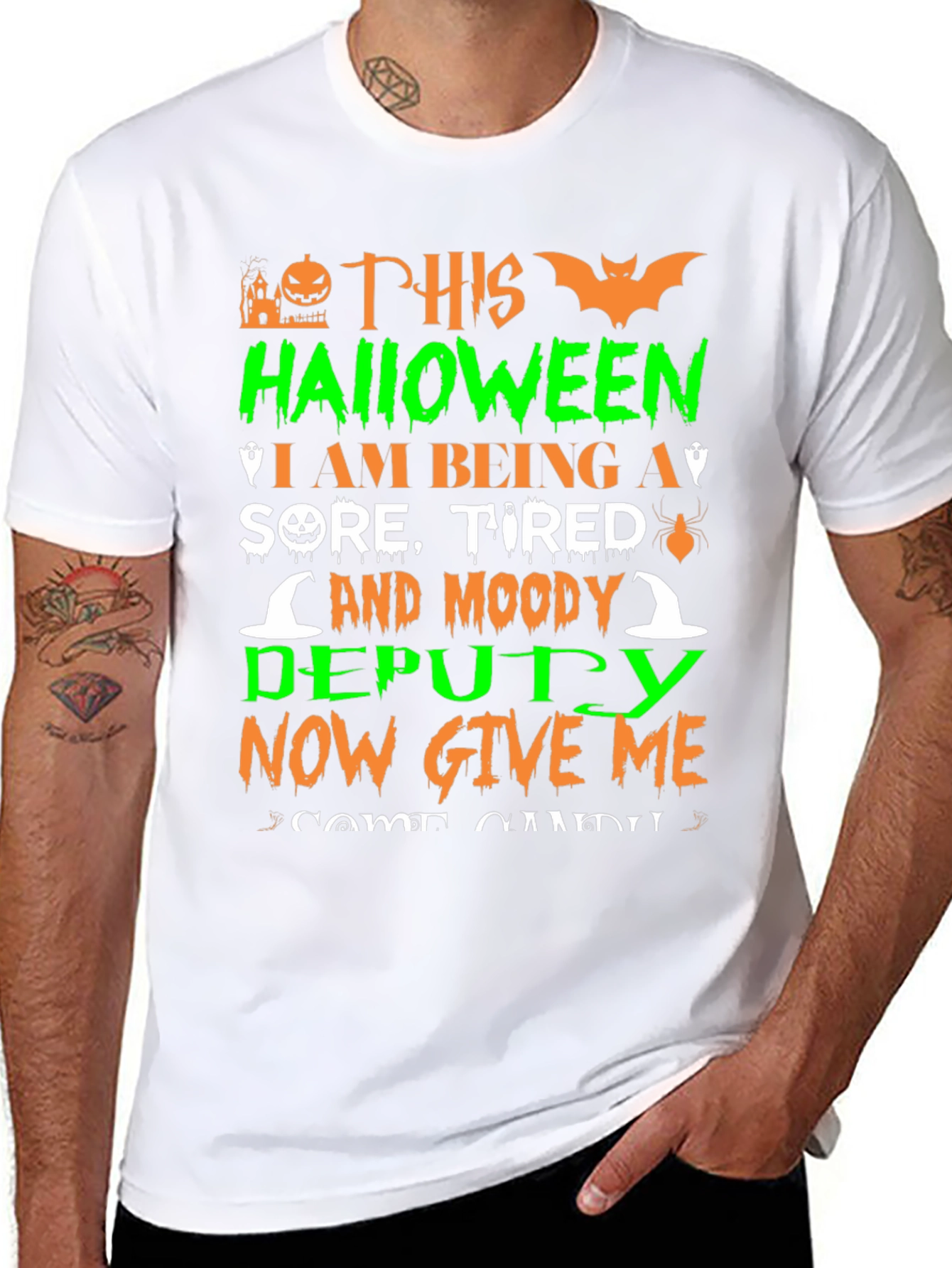 Halloween Deputy T-Shirt - Sore Tired Moody Costume