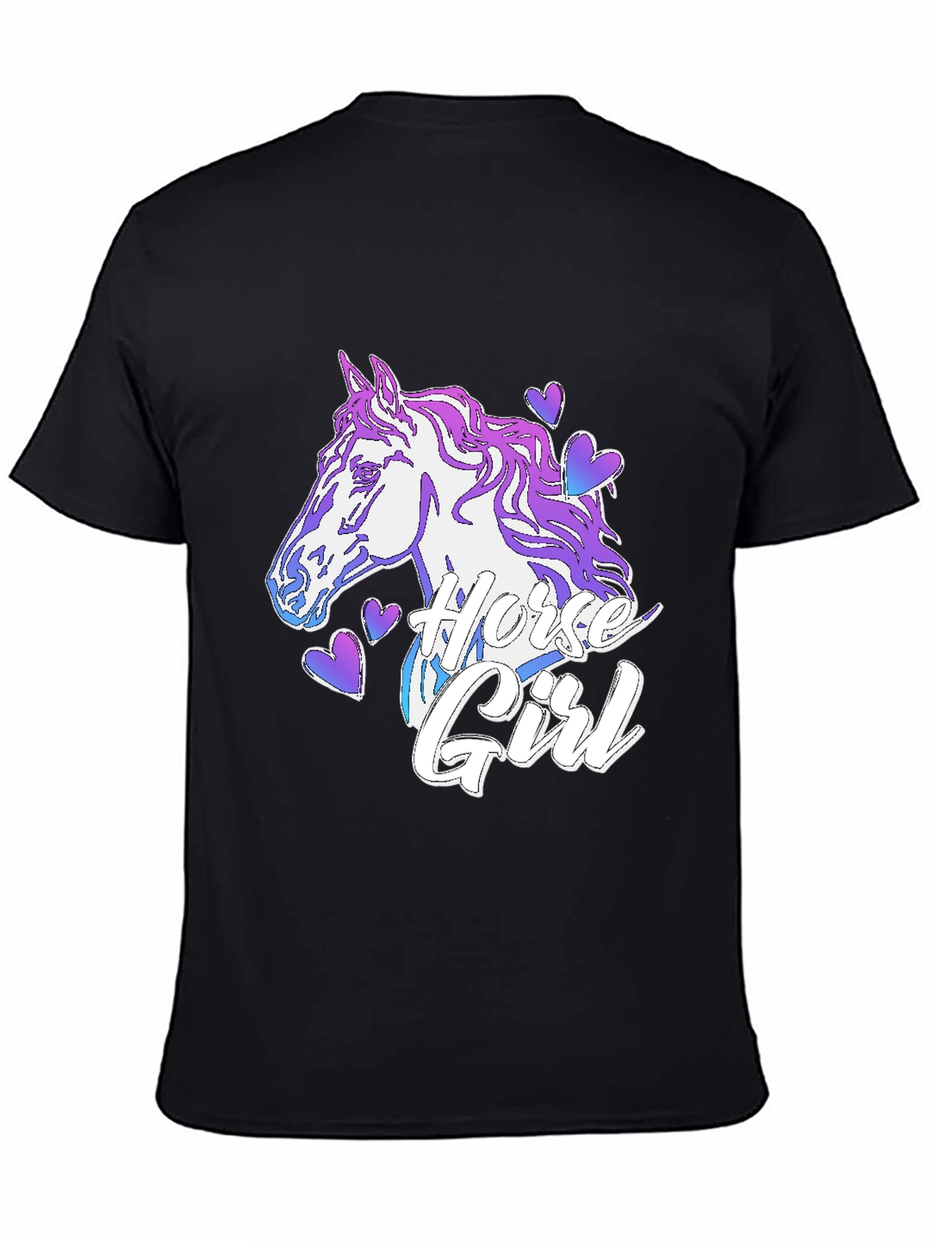 Horse Girl T-Shirt Black Cotton