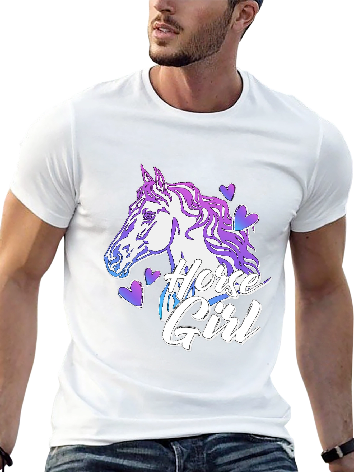 Horse Girl T-Shirt Black Cotton