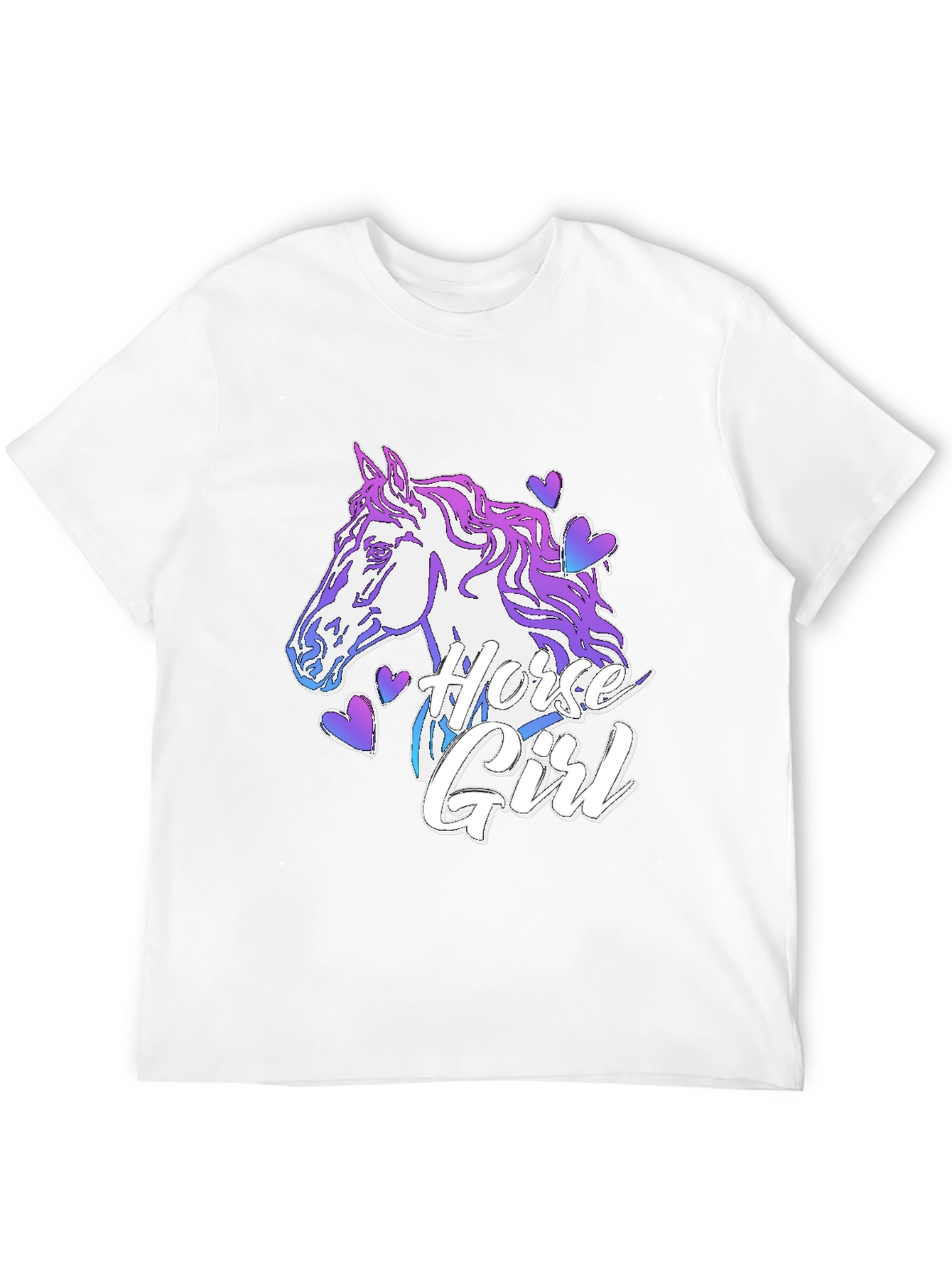 Horse Girl T-Shirt Black Cotton