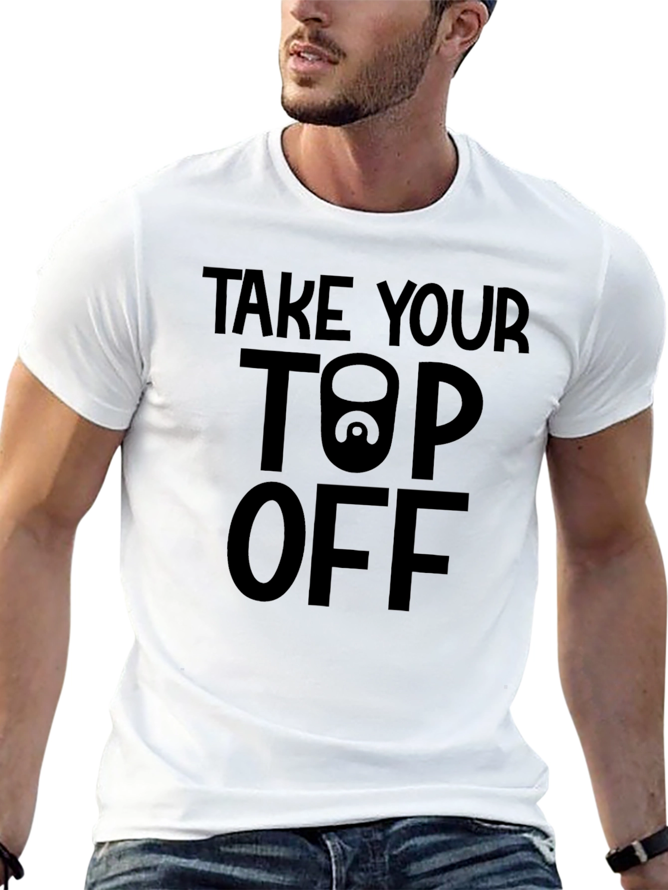 Take Your Top Off Graphic Tee - Black