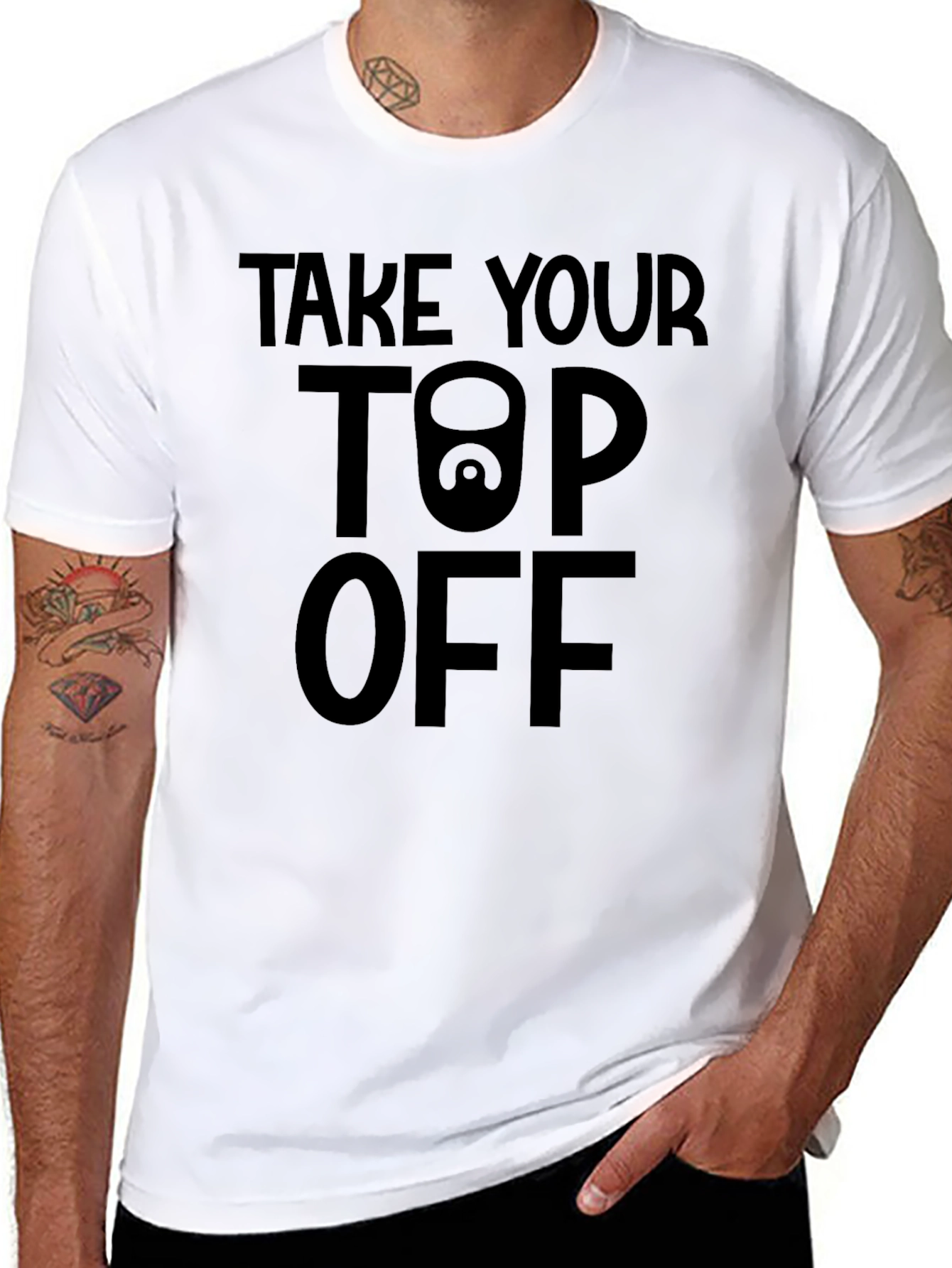 Take Your Top Off Graphic Tee - Black