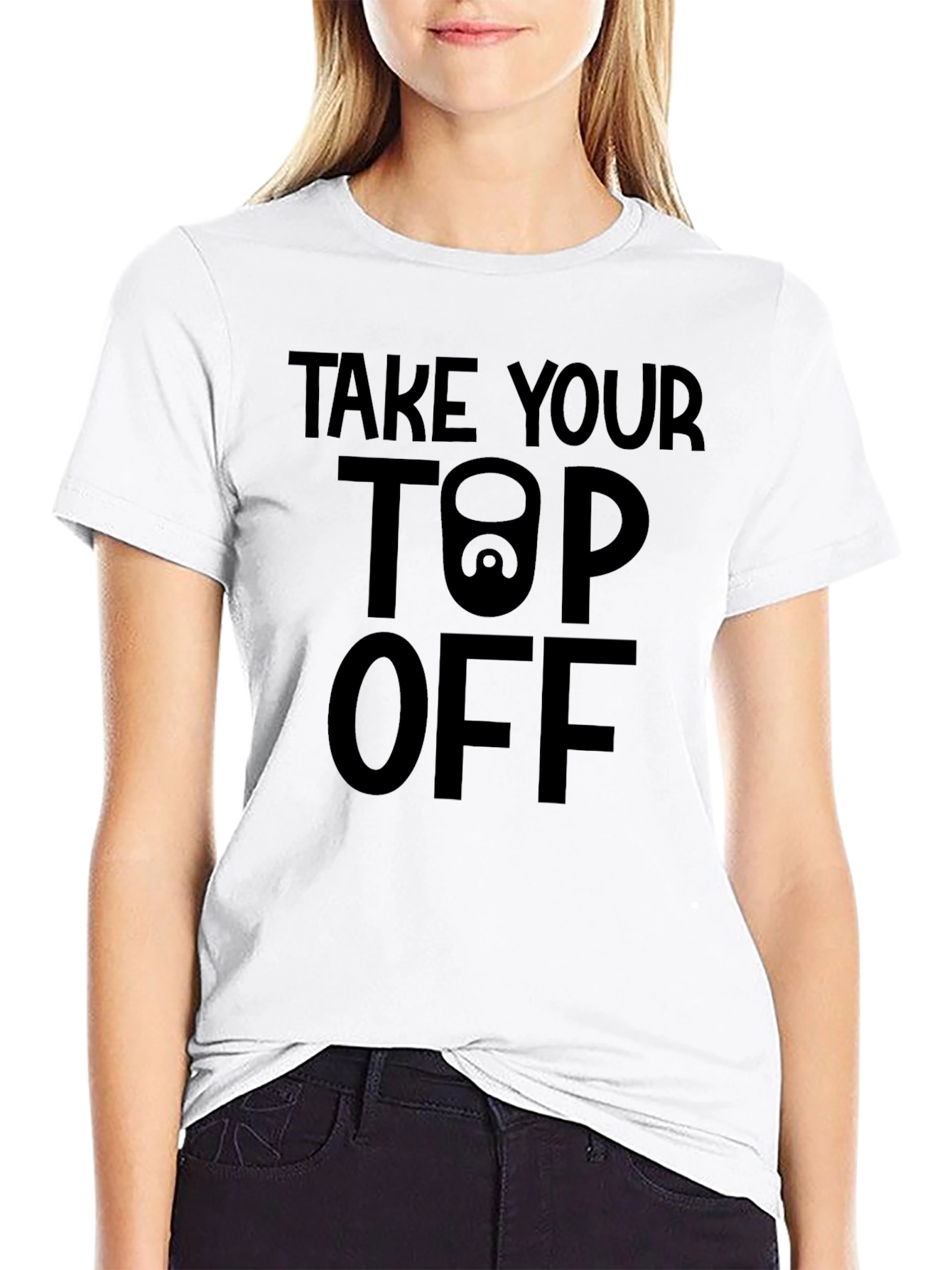 Take Your Top Off Graphic Tee - Black