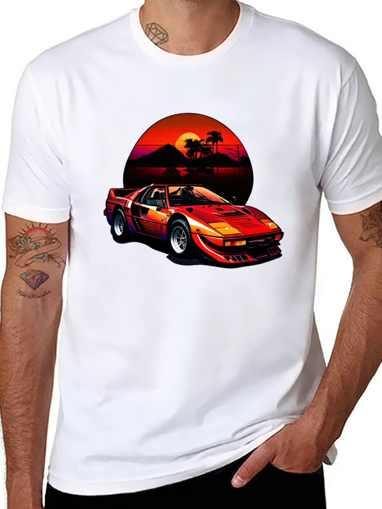 Retro Car T-Shirt - Sunset Drive