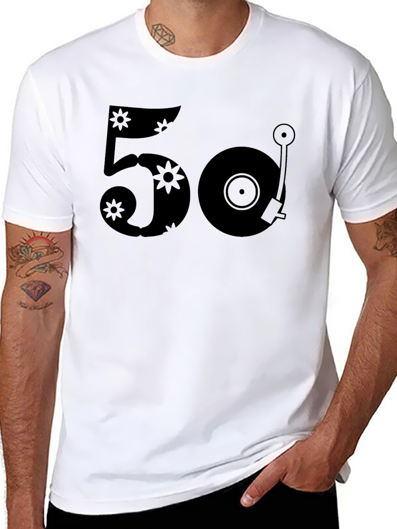 Retro 50 Record Player Graphic T-Shirt
