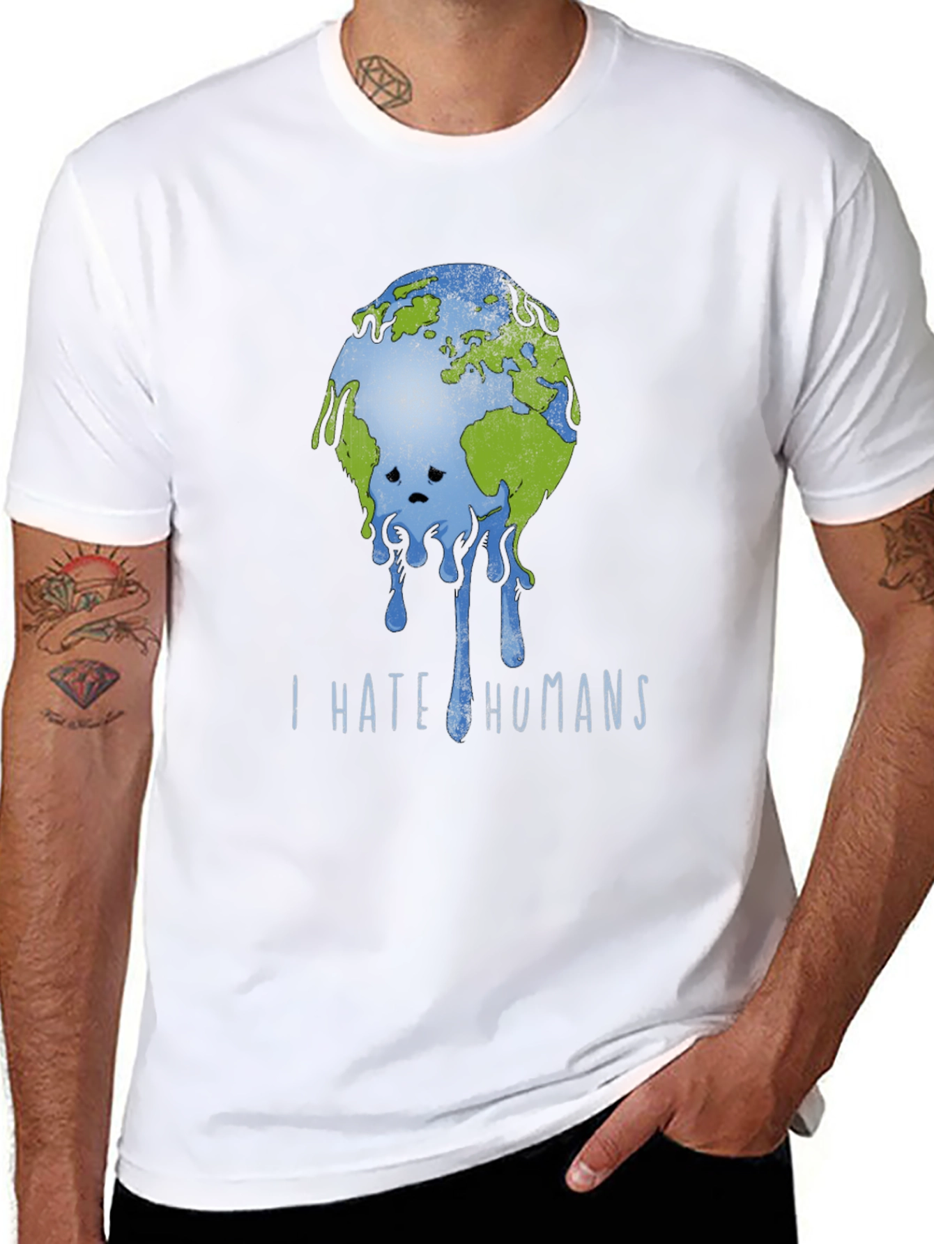 I Hate Humans Earth Graphic T-Shirt