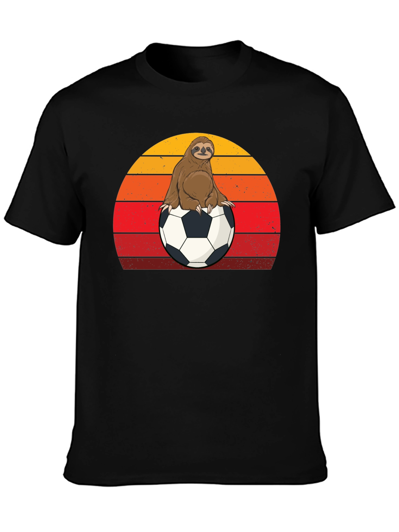 Sloth Soccer T-Shirt Retro Sunset Animal Tee