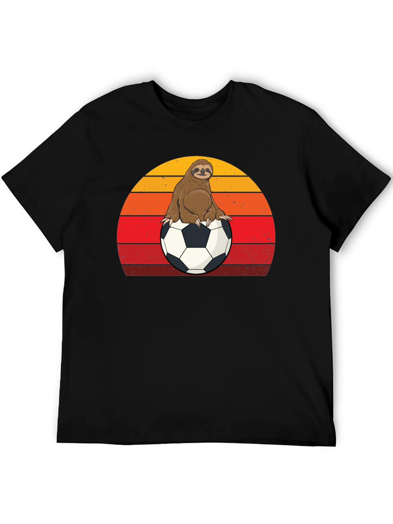 Sloth Soccer T-Shirt Retro Sunset Animal Tee