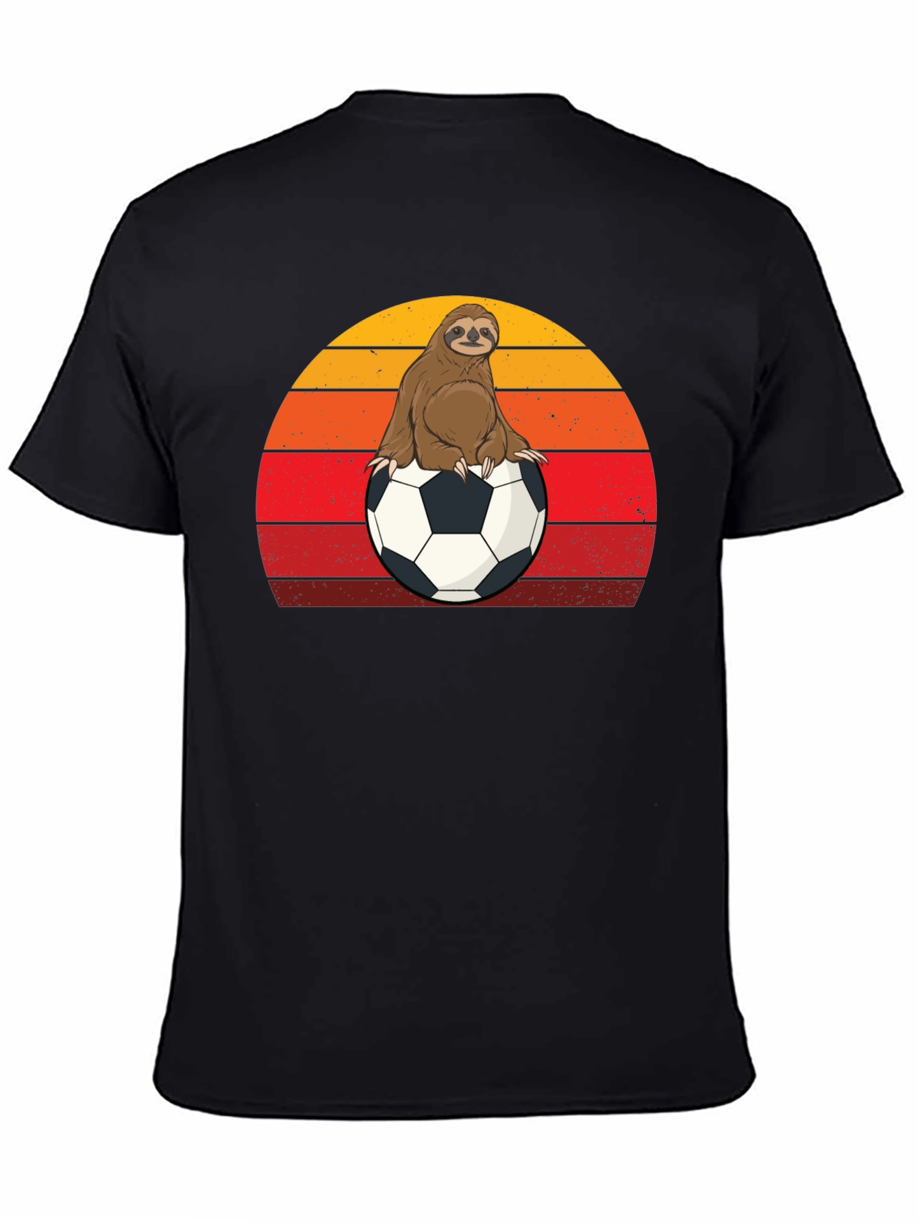 Sloth Soccer T-Shirt Retro Sunset Animal Tee