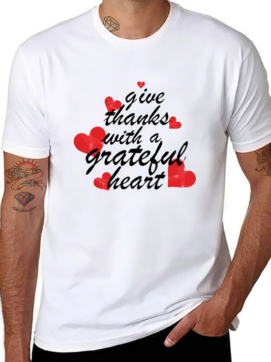 Grateful Heart Graphic Tee - Thanksgiving Shirt