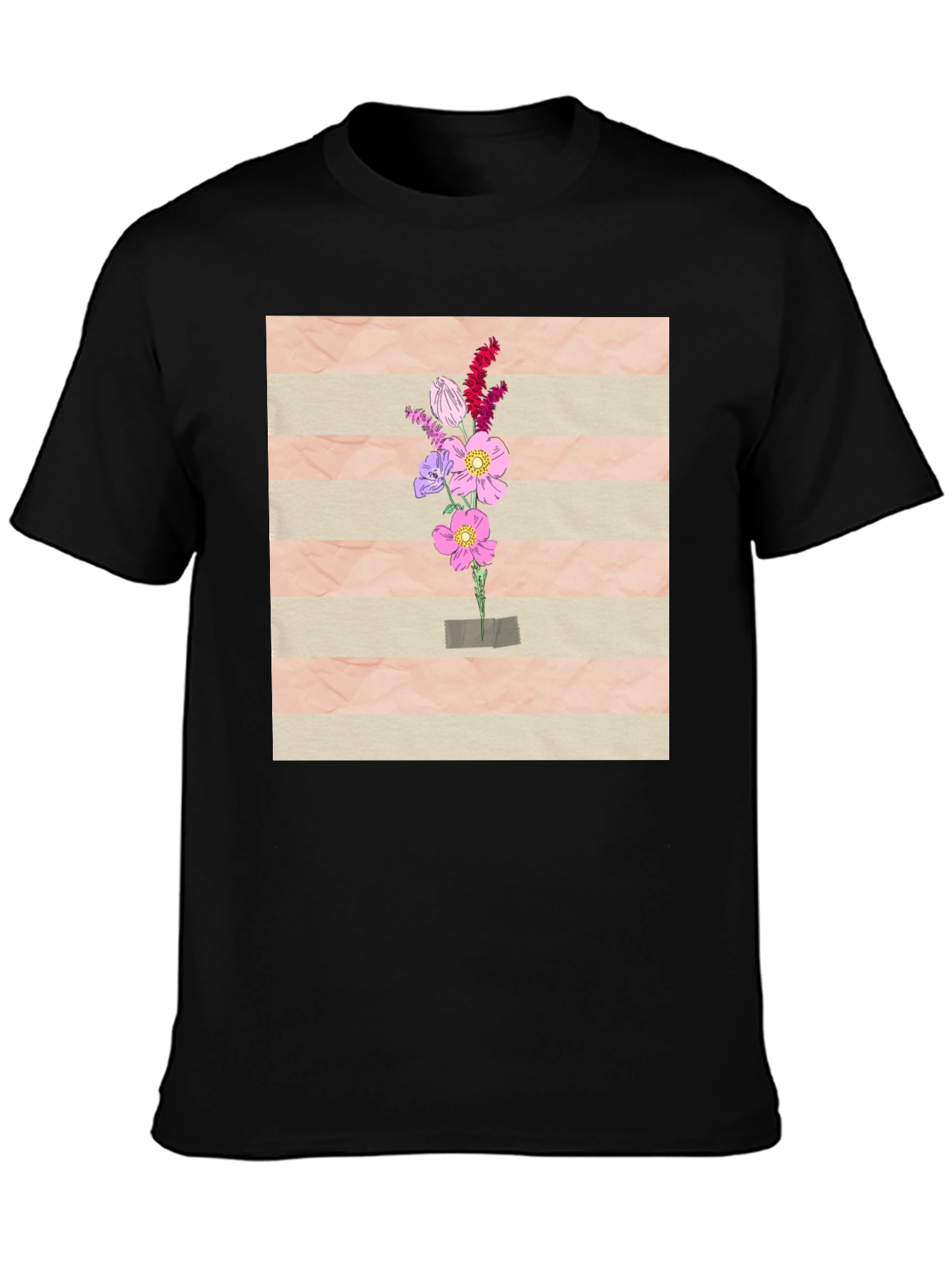 Floral Bouquet Graphic Tee - Artistic Design