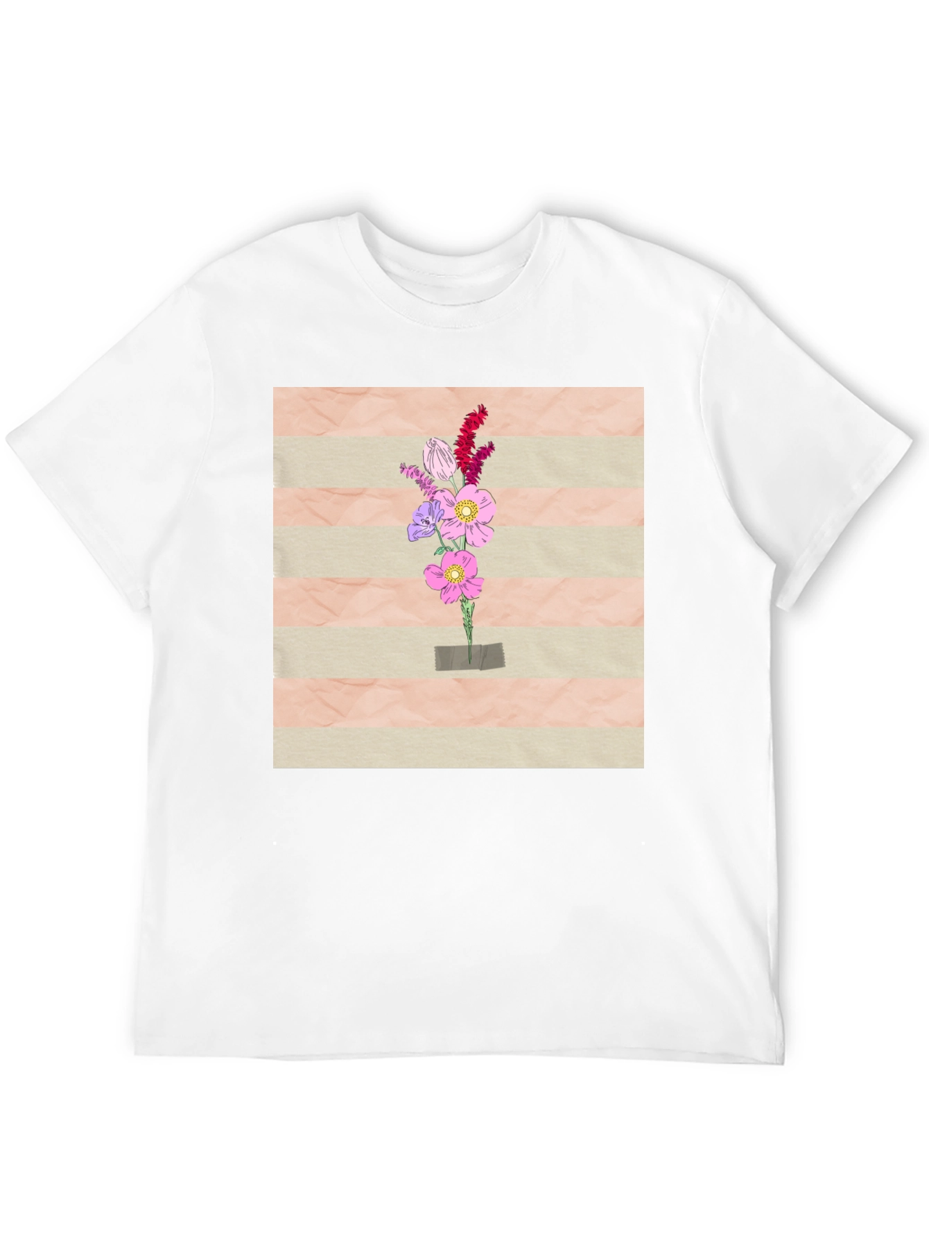 Floral Bouquet Graphic Tee - Artistic Design