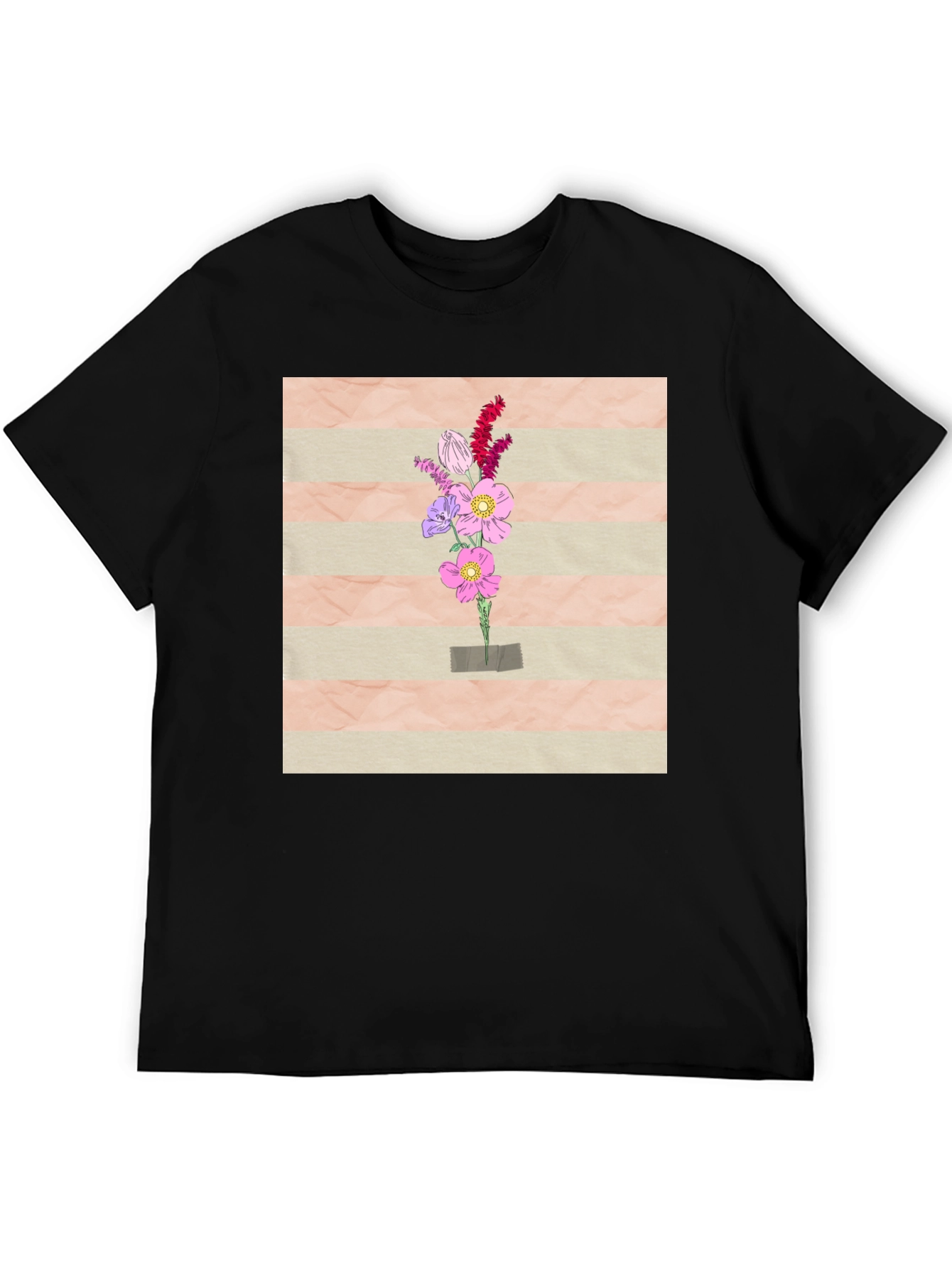 Floral Bouquet Graphic Tee - Artistic Design