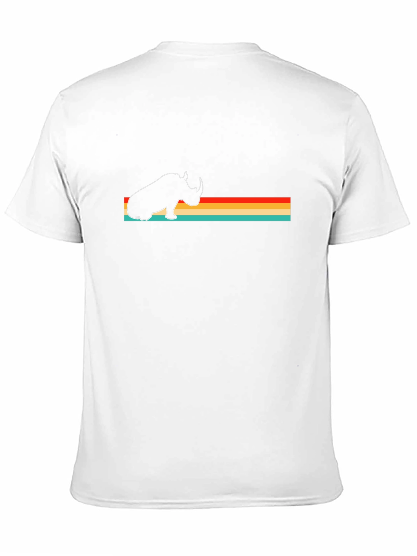 Retro Rhino Graphic Tee - Black Cotton T-Shirt