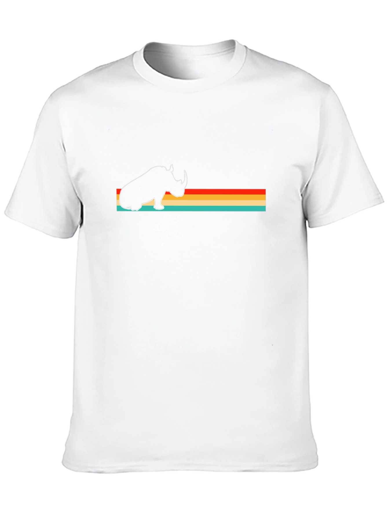 Retro Rhino Graphic Tee - Black Cotton T-Shirt